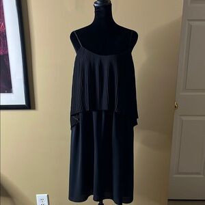 Elegant Black Pleated Dress